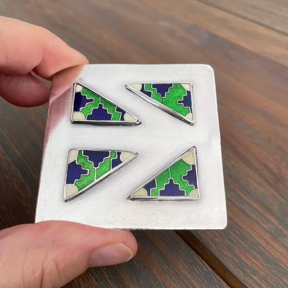 Fabulous cloisonné belt buckle by Paulette - Picture 2 of 3